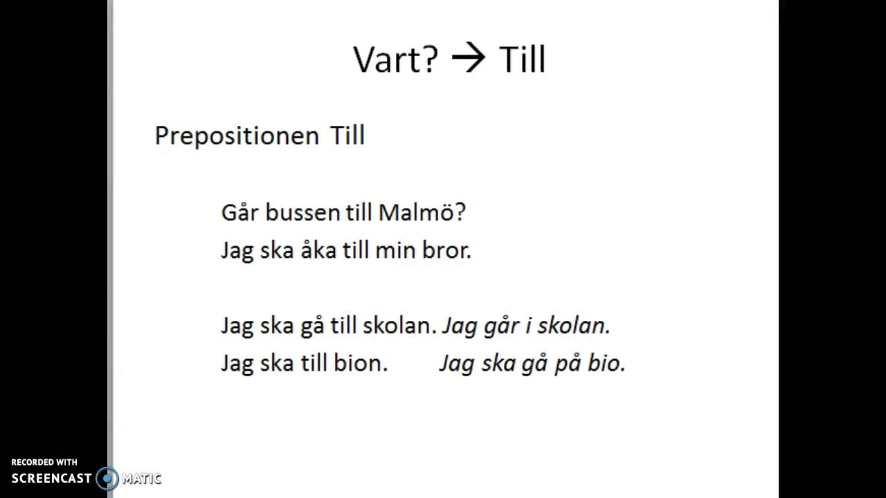 Prepositioner 1 - Plats