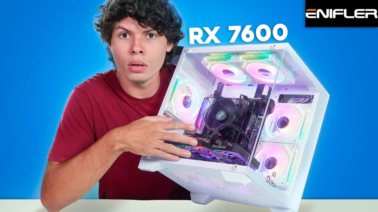 comprei um PC GAMER MONTADO com um RYZEN 5 5500 + RX 7600 kk | ENIFLER PC