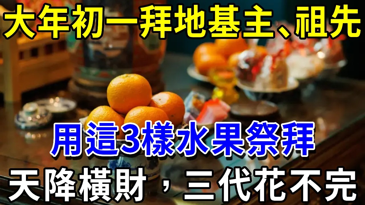大年初一拜地基主、祖先，用這3樣水果祭拜福報最大！讓你財運立刻飆升，連旺30年，鬼神看了都眼紅 |萬事皆福 #風水 #運勢 #財運