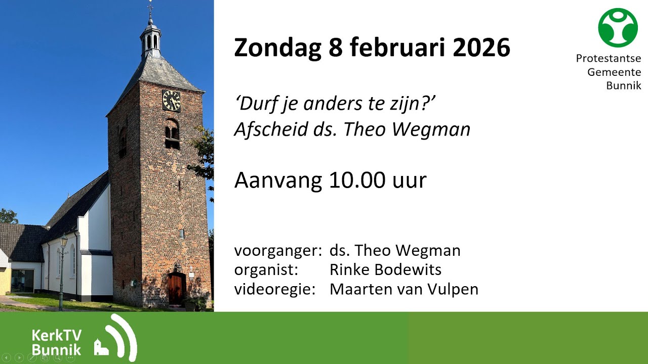 Zondag 8 februari 2026 10.00 uur - ds. Theo Wegman - 'Durf jij het aan?'