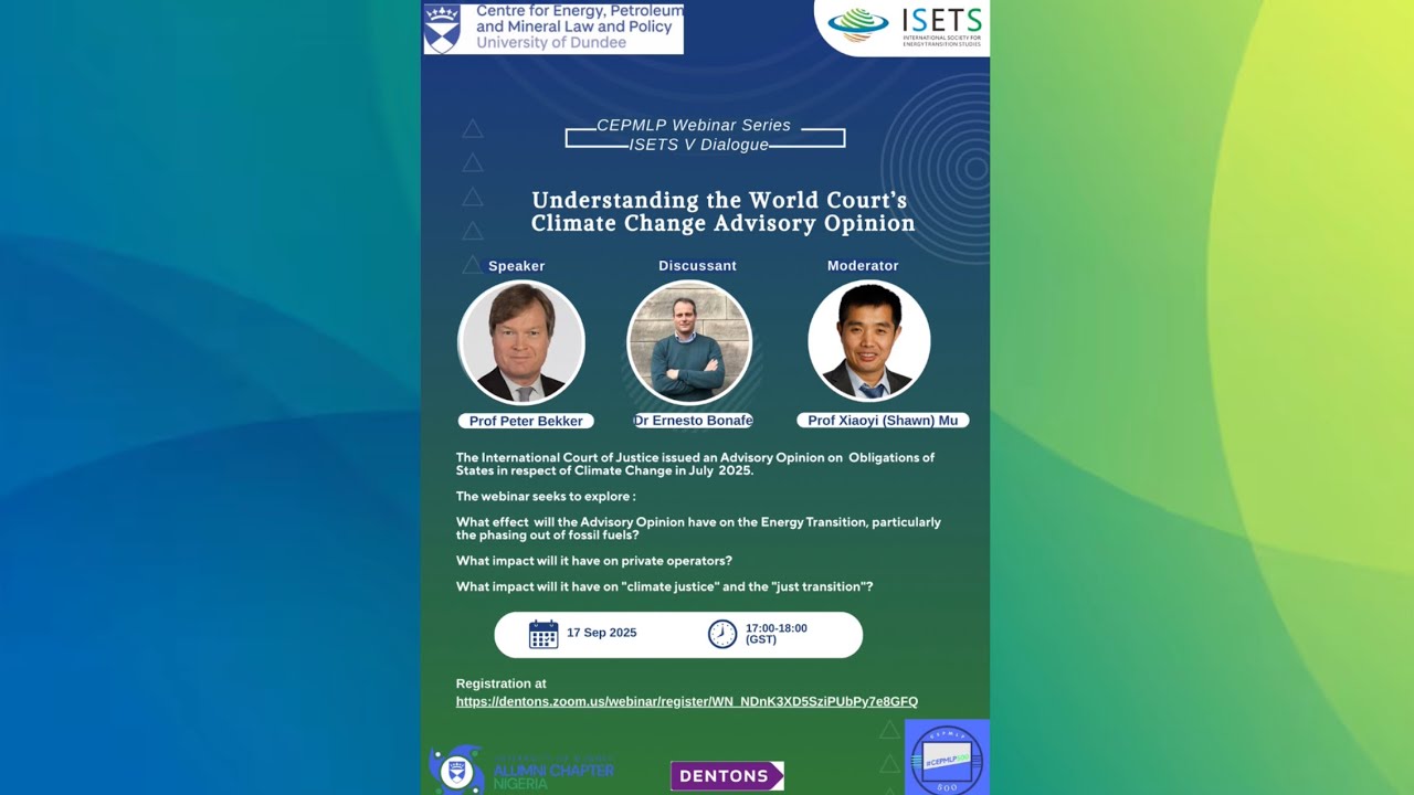 World Court’s Landmark Climate Change Opinion Explained in ISETS V-Dialogue