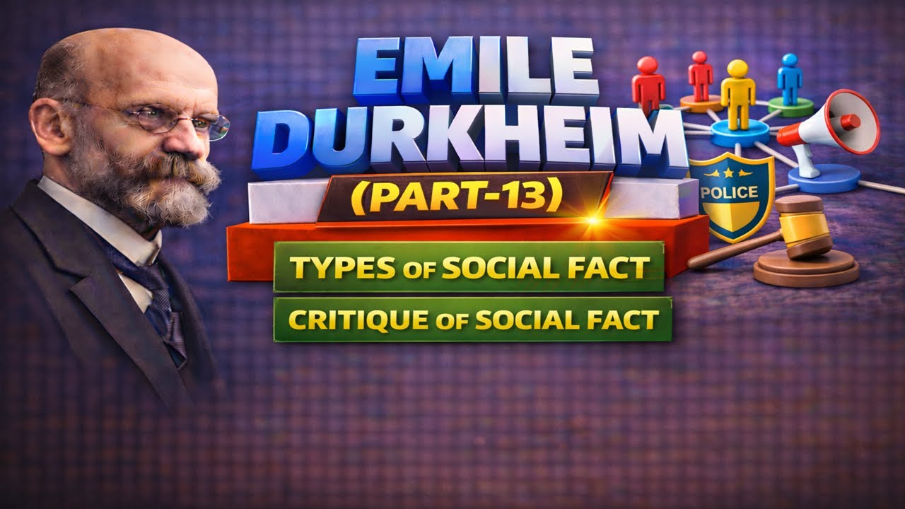 38- Emile Durkheim (Part-13)-Types of Social Facts, Critique of Social Facts
