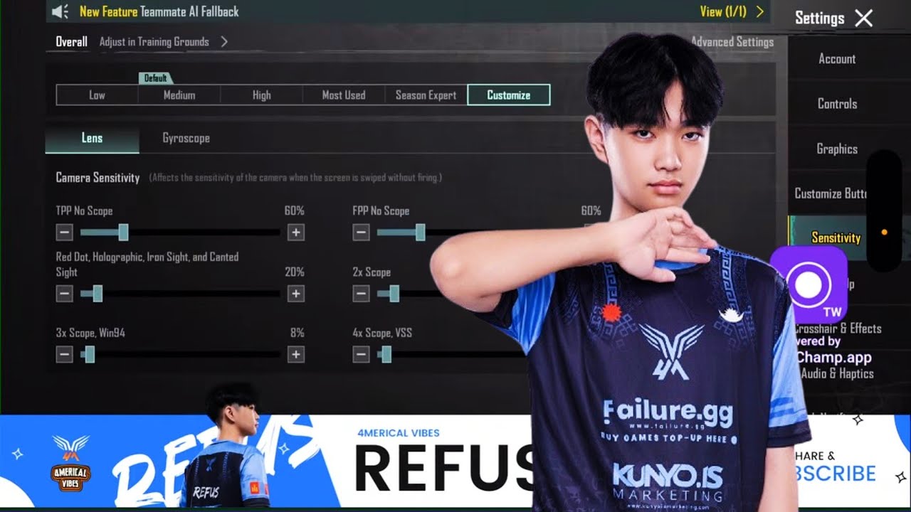 🔥 4MV Refus BGMI Sensitivity Settings | Update 4.0 Latest Sensitivity Code 2025
