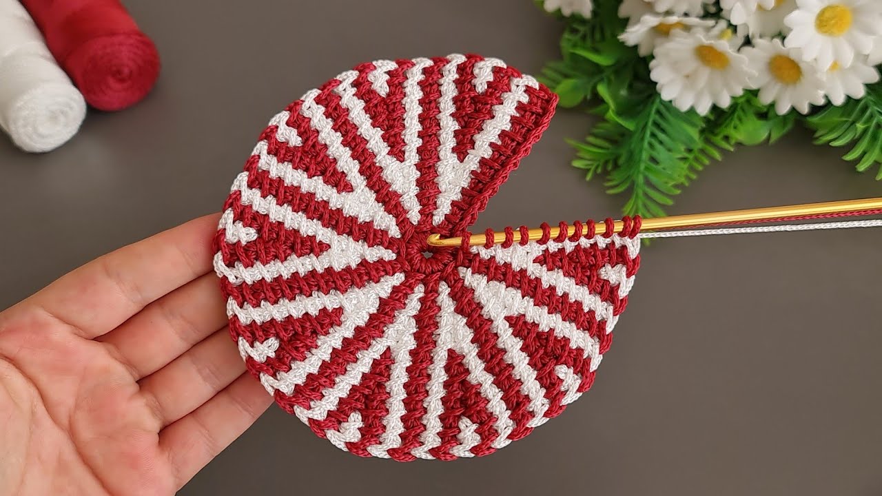 Motif, Coaster, Flower. Make and Sell. How to make a very easy fower coaster motif. Tunisian crochet
