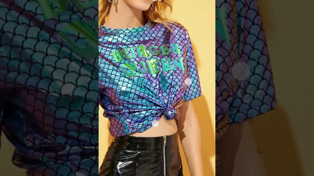#SHEIN 😍  camiseta color met&aacute;lico