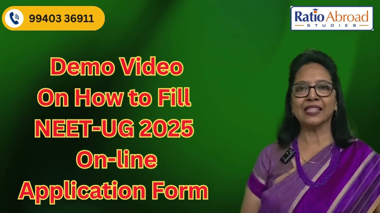 Demo Video On how to fill NEET UG Exam 2025 Online Application Form |Call  : 9904336911