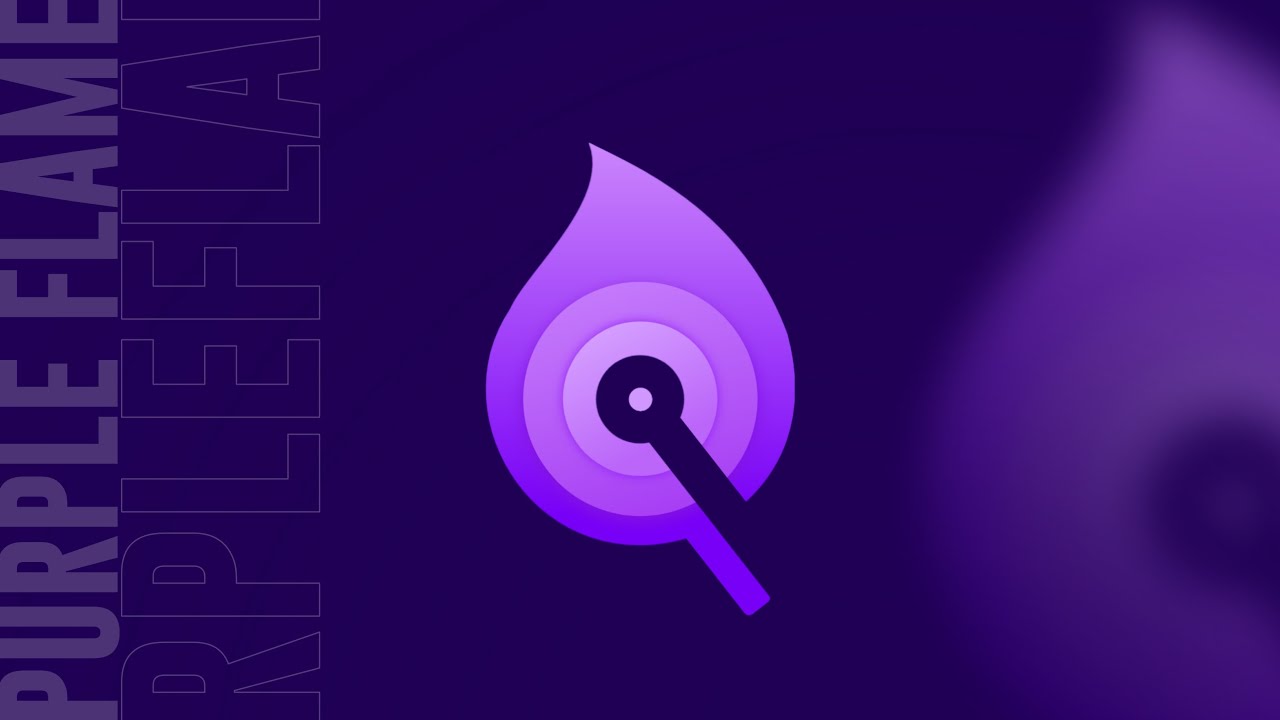 Cool Purple Flame Logo Design on Mobile using Pixellab