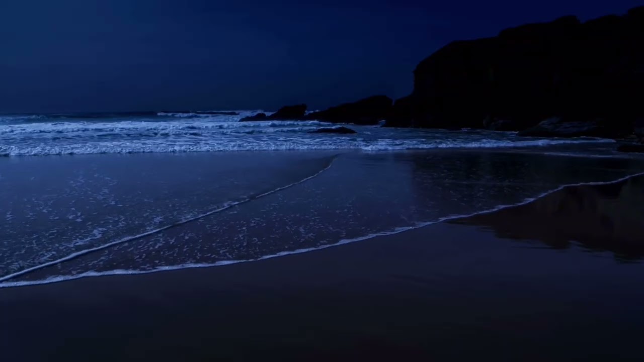 🌙 11 Hours of Relaxing Nighttime Ocean Waves | Sleep, Meditation & Stress Relief