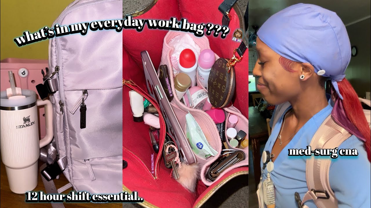 WHATS IN MY EVERYDAY NURSE BAG| CNA ESSENTIALS 🩺👩🏽‍⚕️ *realistic* 12hr night shift 