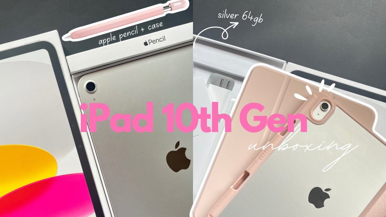  iPad 10th generation unboxing [silver 64 gb] apple pencil + accessories📦🤍