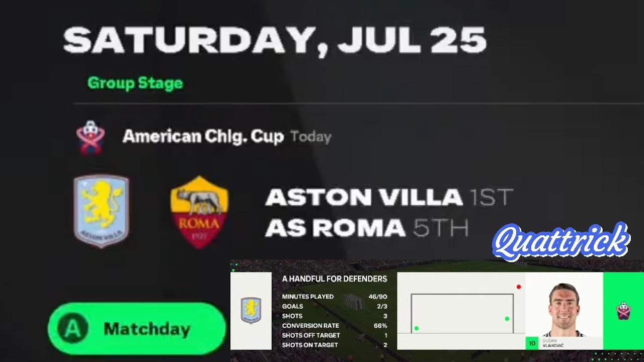 EA Sports FC 25 - Pramusim Pertama Jose Mourinho Aston Villa F.C VS AS Roma