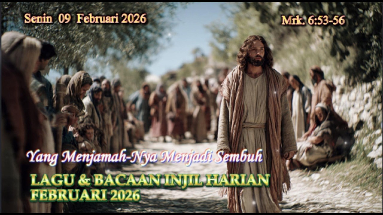 Lagu & Bacaan Injil Harian I Senin  09.02.2626 I✝️Mrk. 6:53-56✝️I Yang Menjamah-Nya Menjadi Sembuh