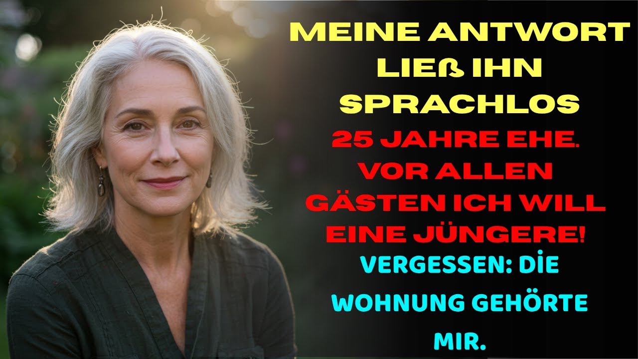 Nach 25 Jahren Ehe wollte mein Mann eine Jüngere — doch meine Worte ließen ihn sprachlos zurück.