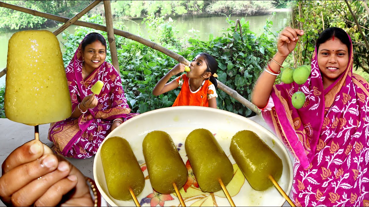 কাঁচা আমের ম্যাংগো আইস ক্রিম / Mango Ice cream without any artificial flavor