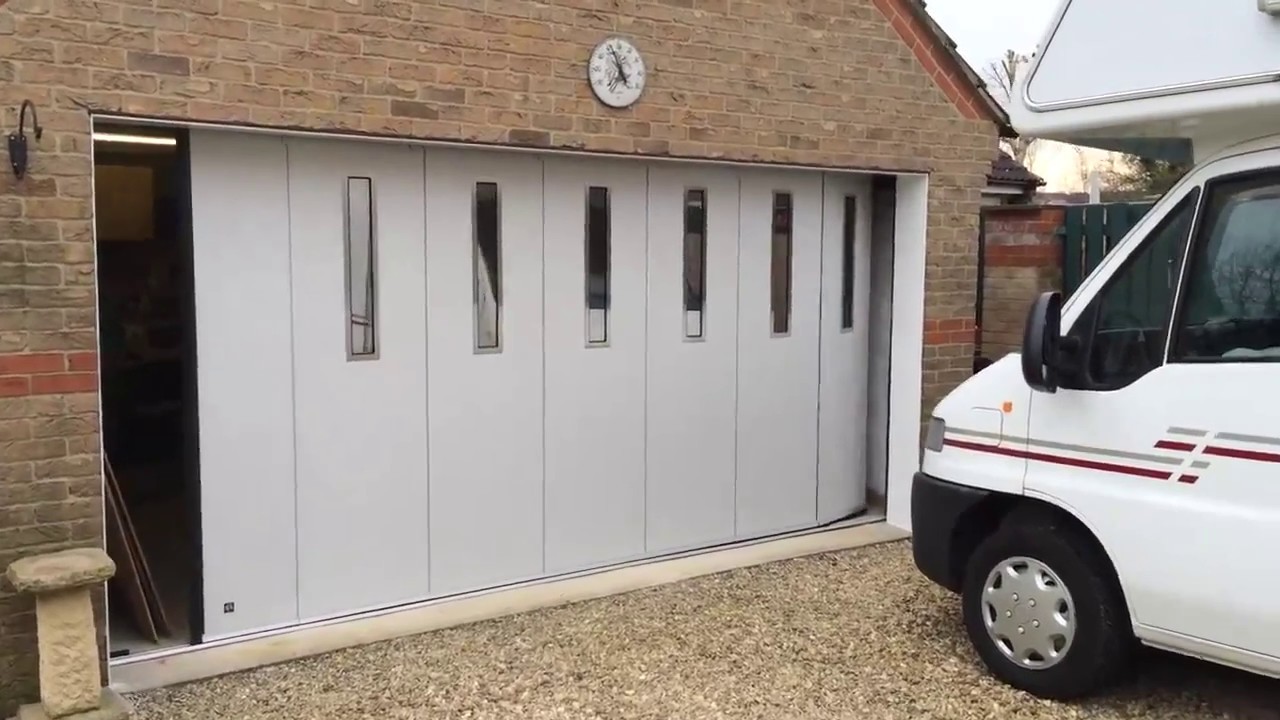 Side Sliding Garage Door with Elongated Windows