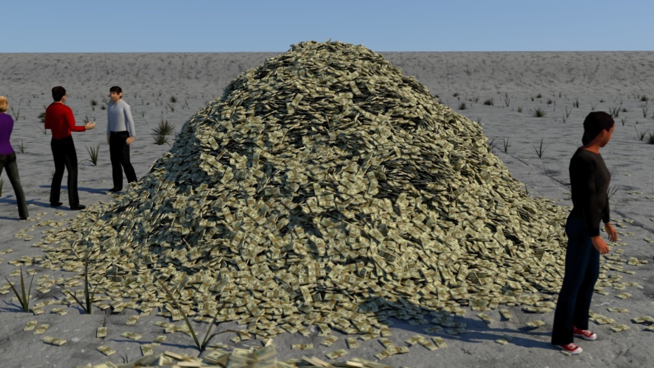 US National Debt Visualized ($40 Trillion Dollars) (quieter music version)