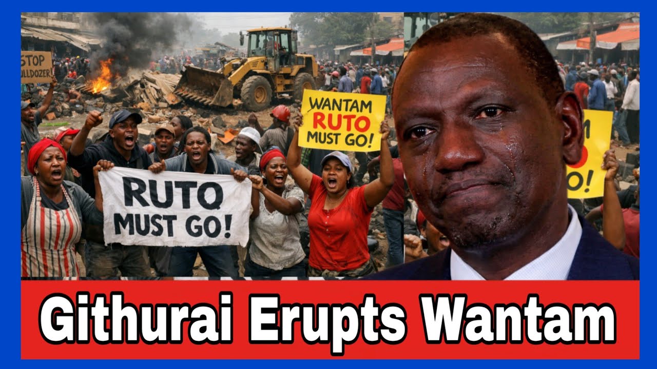 Ruto-Kindiki forced to hide;Githurai erupts Wantam protests after Ruto demolished Mamamboga stalls