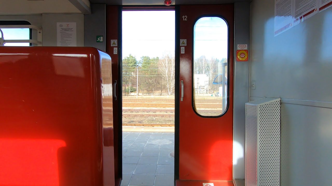 Przejazd kibelkiem EN57-2036 PolRegio - Ujęcie z wnętrza pociągu & Widok z okna na trasę