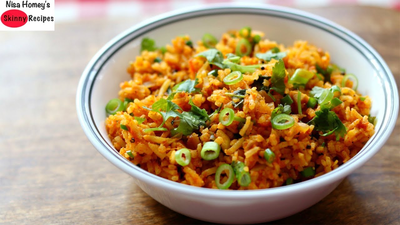 Brown Rice For Weight Loss - Healthy Tomato Rice Recipe For Dinner - Skinny Recipes