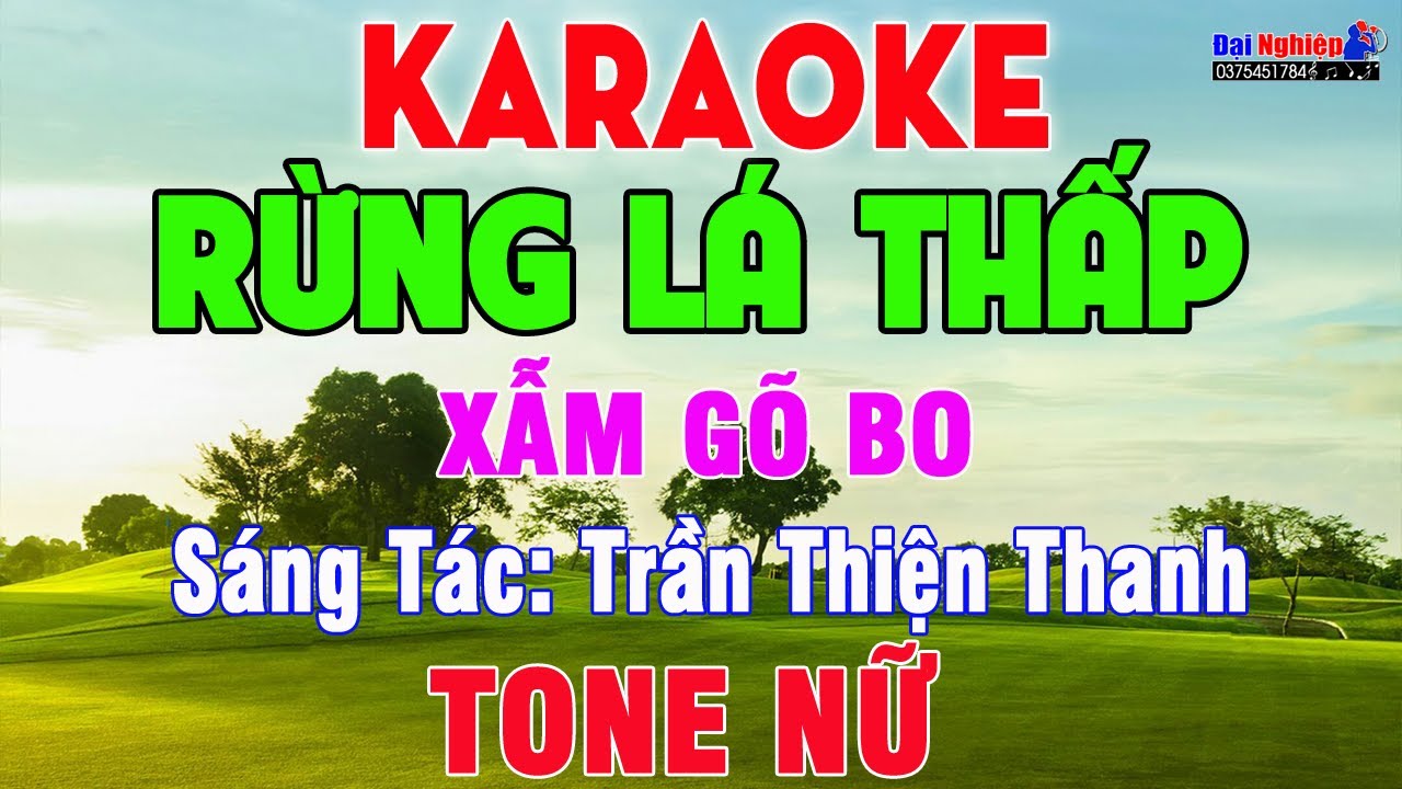 Rừng Lá Thấp Karaoke Tone Nữ Nhạc Sống Bolero Xẫm Gõ Bo || Karaoke Đại Nghiệp