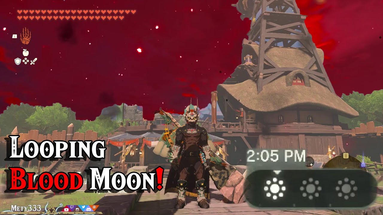 Looping GLITCHED Blood Moon during ENTIRE DAY in Zelda Tears of the Kingdom