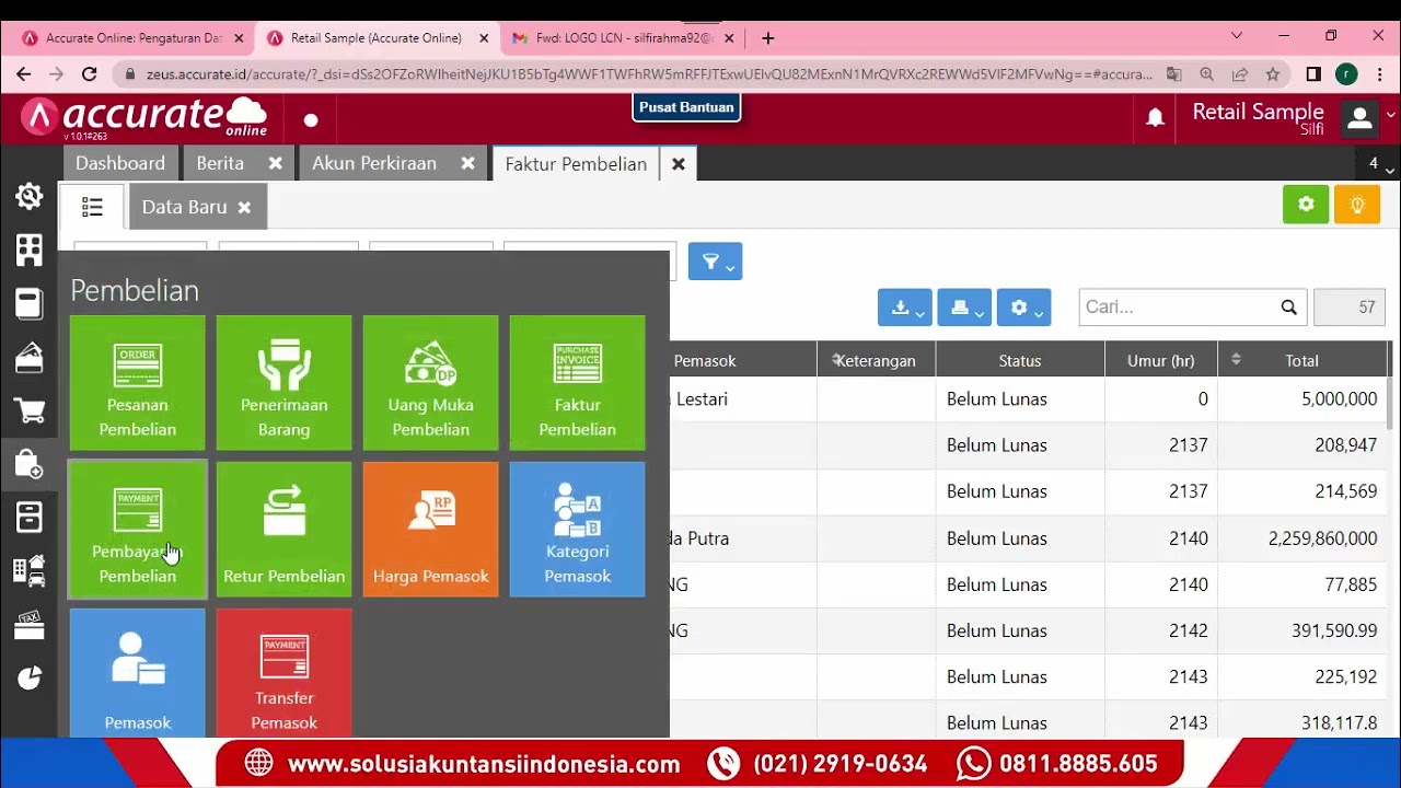 Transaksi Pembelian Dilunasi Oleh Pihak Ketiga Pada Accurate Online