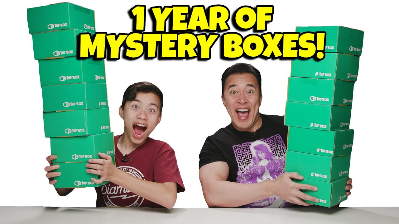 OPENING 1 YEAR OF MYSTERY BOXES!!! RIP 1Up Box! How Many T-Shirts Can Evan Wear at Once?