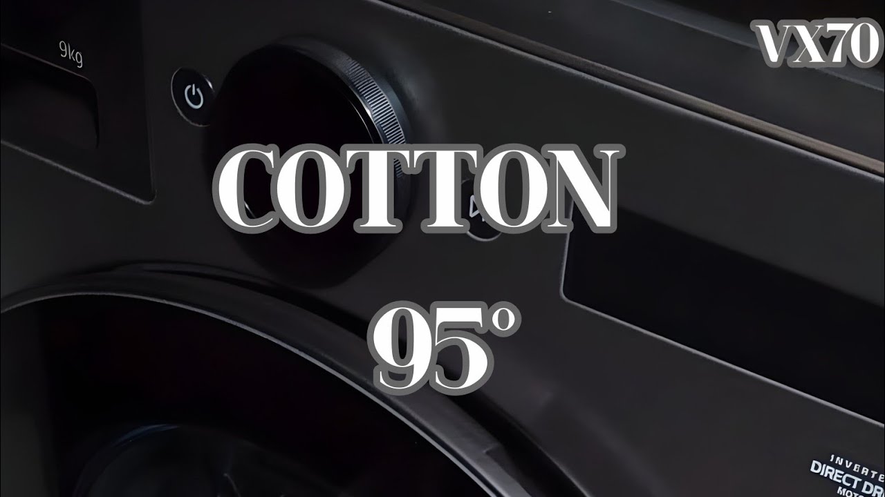 LG VX70 Cotton 95° Light Soil Turbowash On 1000rpm #asmr #washingmachine #laundry 