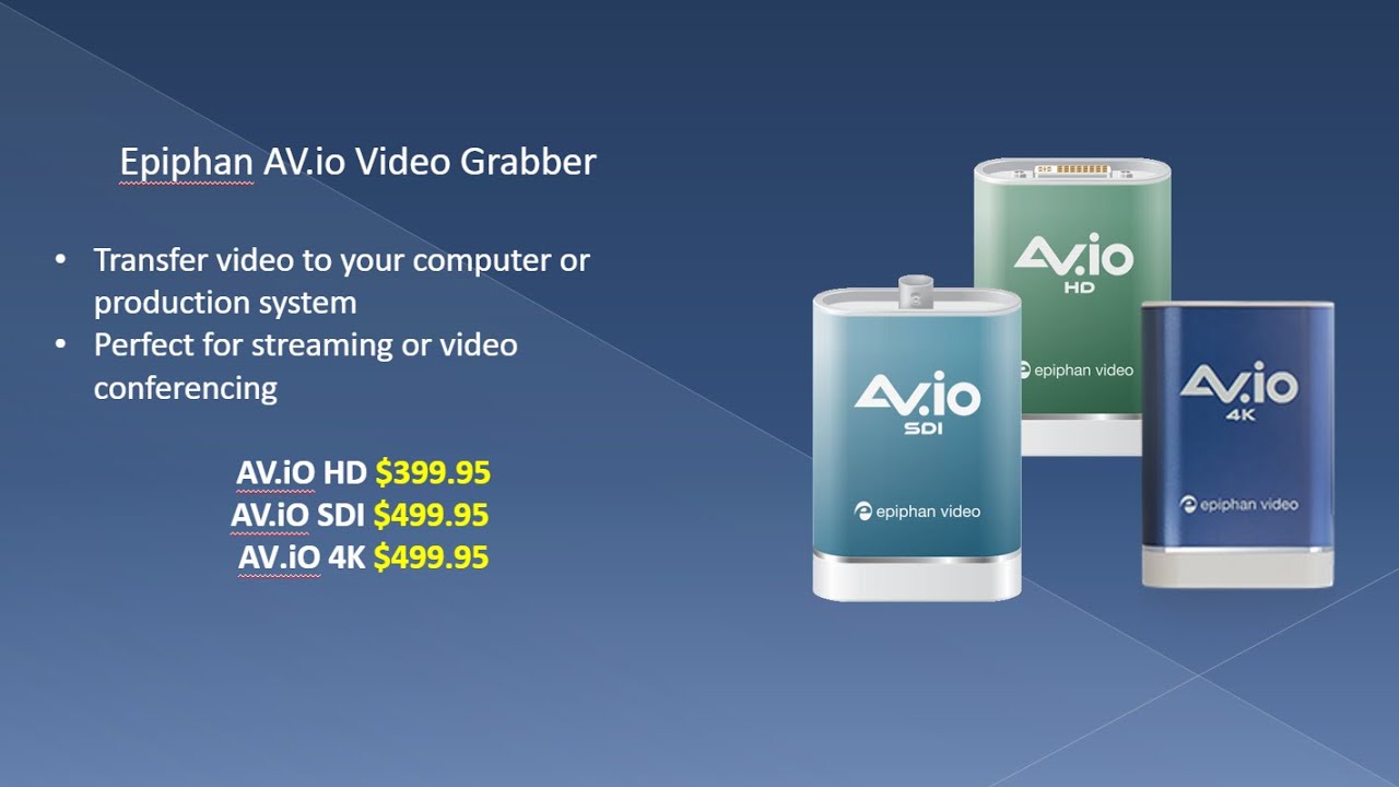 Epiphan AV.io Video Grabbers! Great Affordable Video Solution