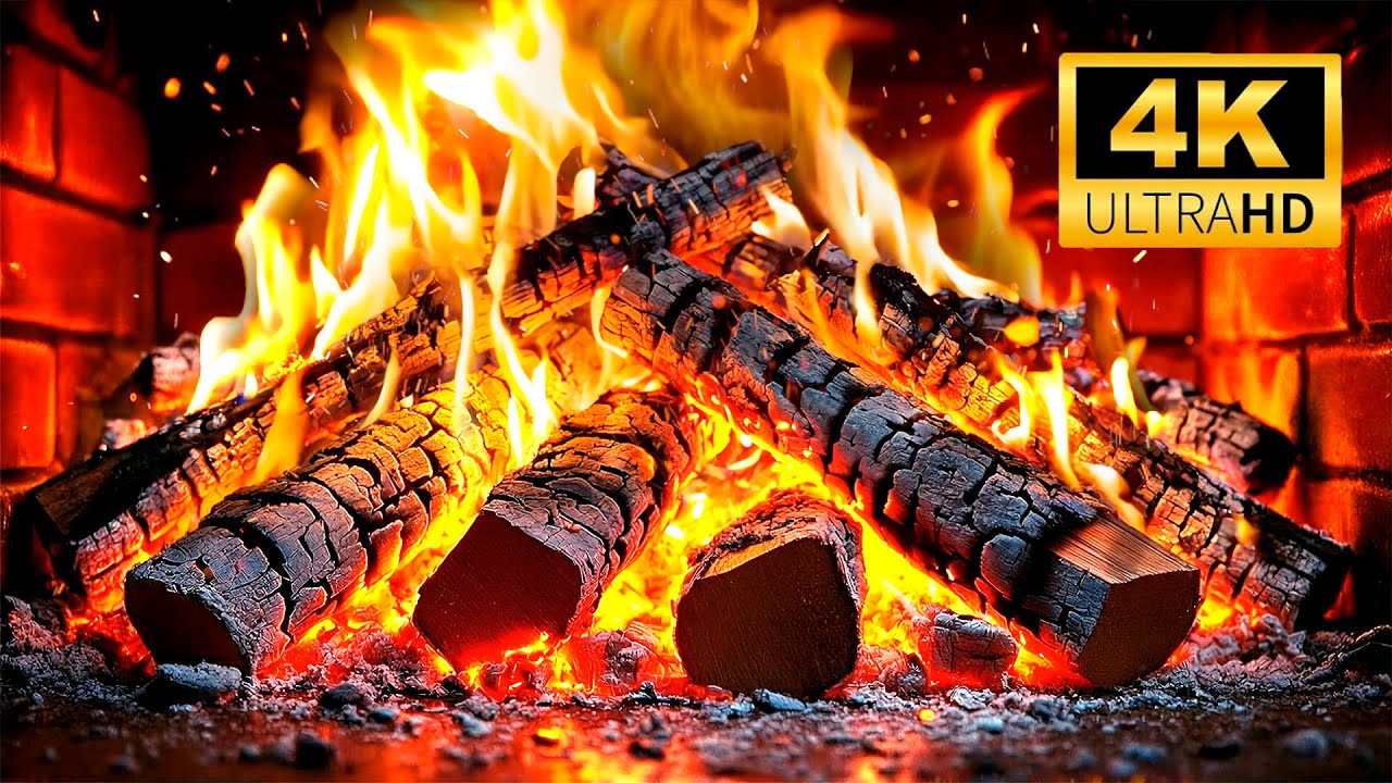 Уютная атмосфера камина 🔥 Реальные звуки огня для отдыха, учебы и работы