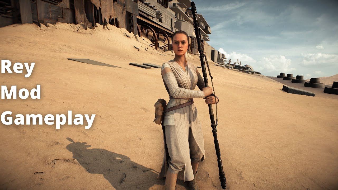 Star Wars Battlefront II - Rey Mod Gameplay (Force Awakens)