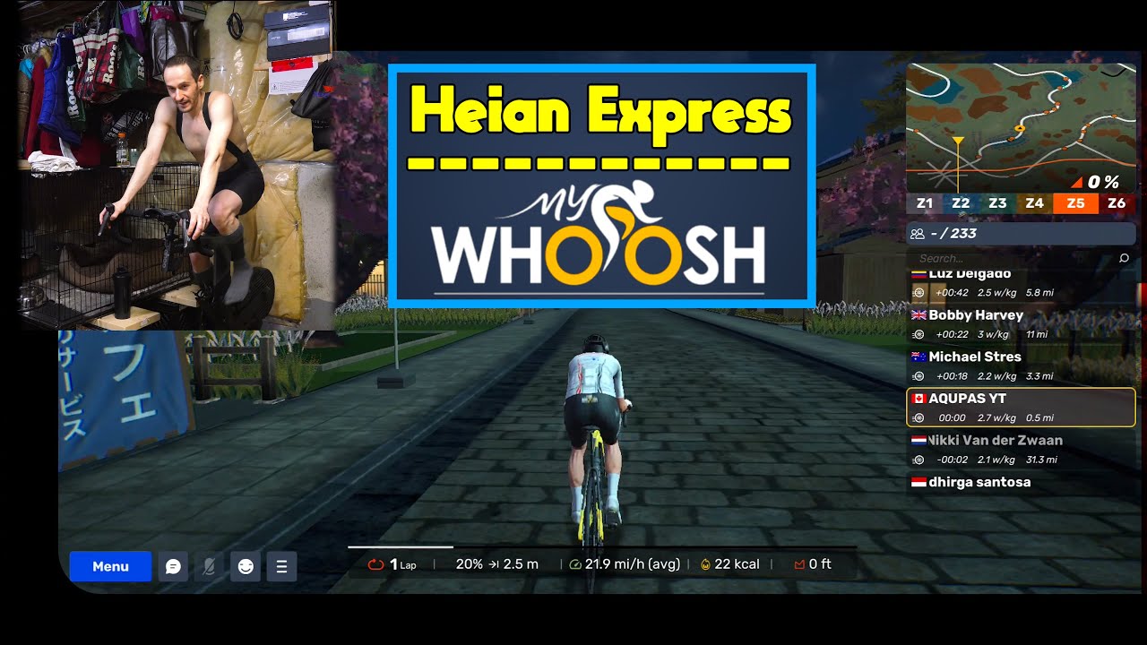 Cycling the Heian Express in Japan on MyWhoosh | Wahoo Kickr Bike V2