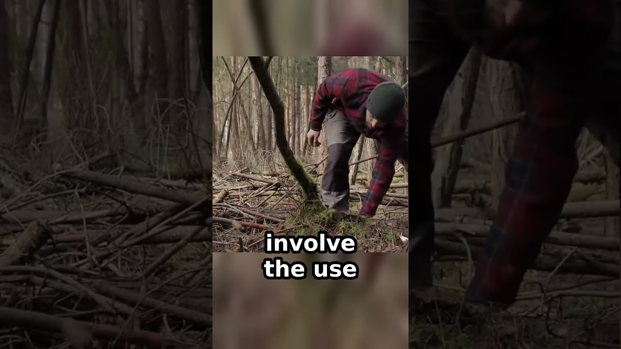 Survival Shelter just using  wood  🌲 #survivalhacks  #outdoorskills  #survivaltraining