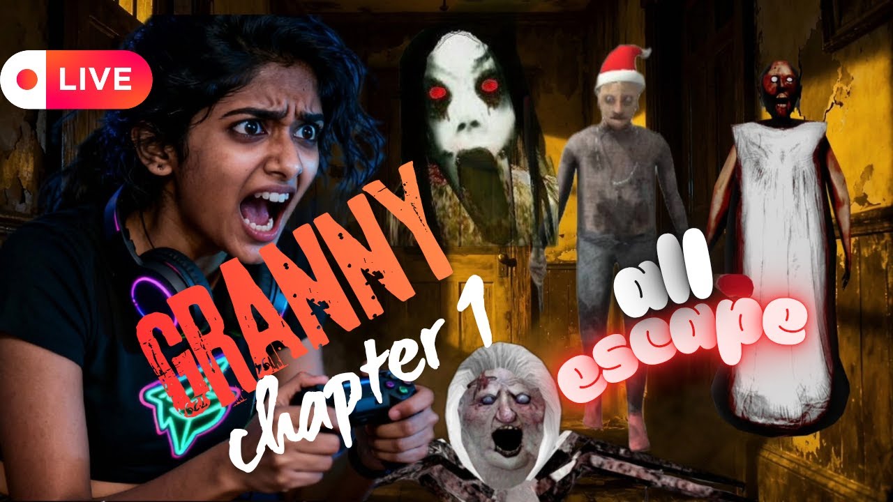 Granny House Live Gameplay 😱 | Door, Car & Gutter Escape Challenge 🚪🚗🕳️ | Scary Horror Escape Game 👻