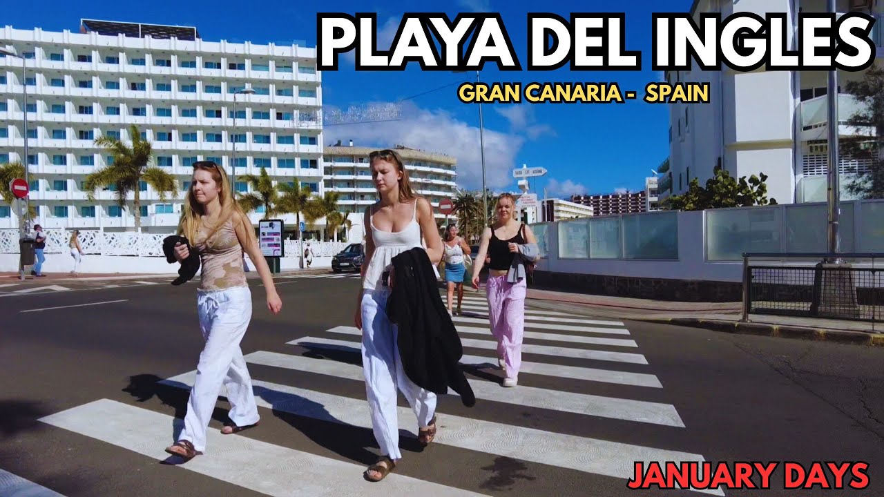 🌴Playa del Inglés Is Alive | Windy January Day🌪|Gran Canaria