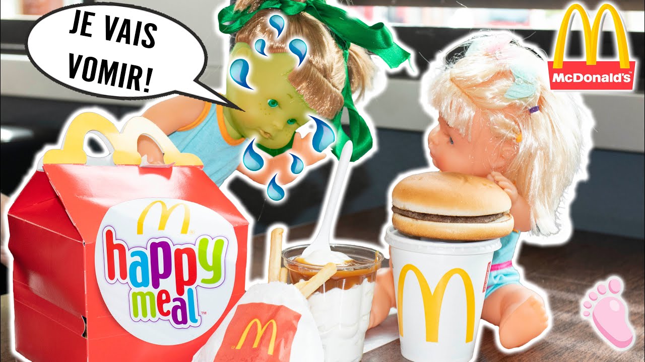 🤪 Noa & No&eacute; vont chez McDonalds 🍔 La petite No&eacute; mange trop de hamburgers et elle tombe malade 🤢