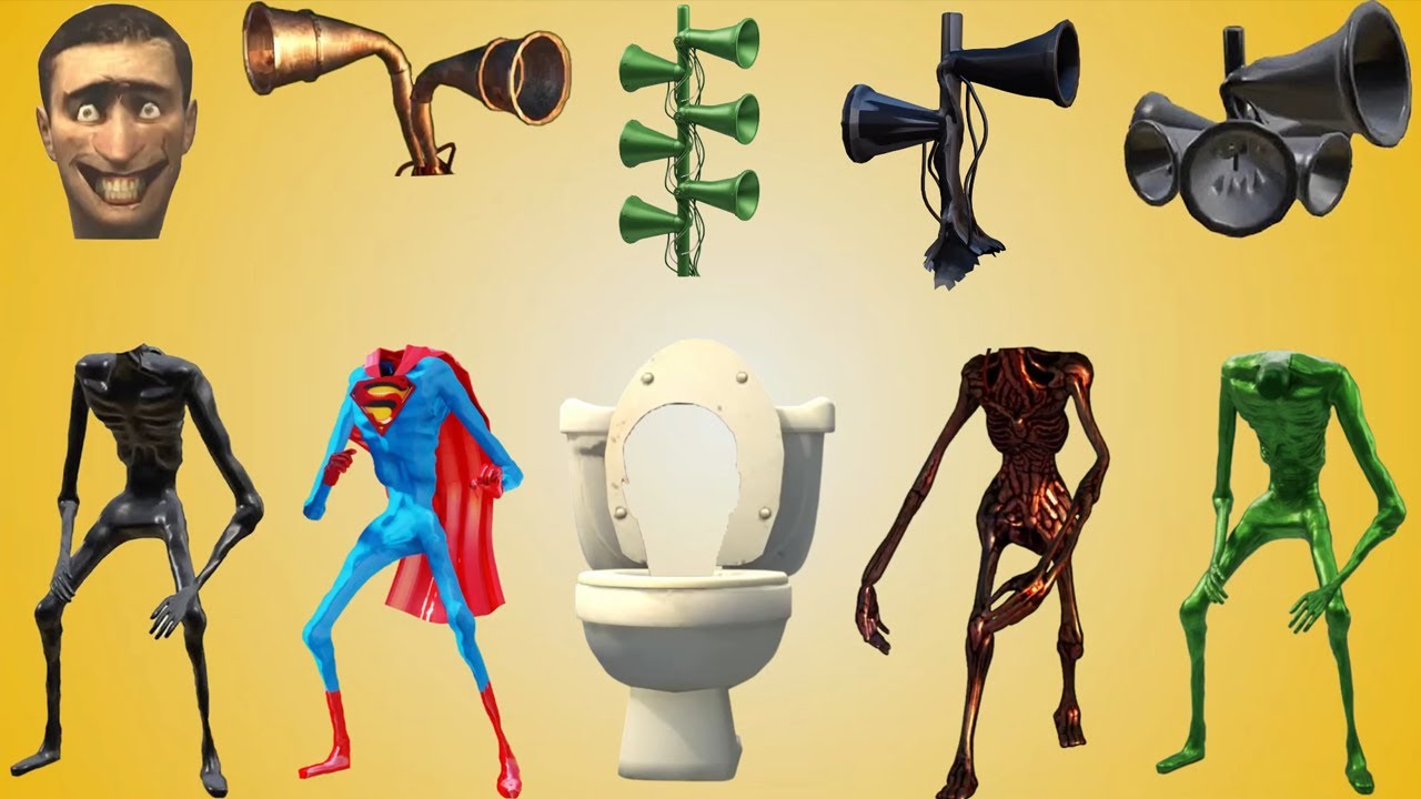 WRONG HEADS SIREN HEAD POOP, SIREN HEAD HOUSE, SIREN HEAD BRAIN EYE, SIREN HEAD PIPE, SIREN BLACK