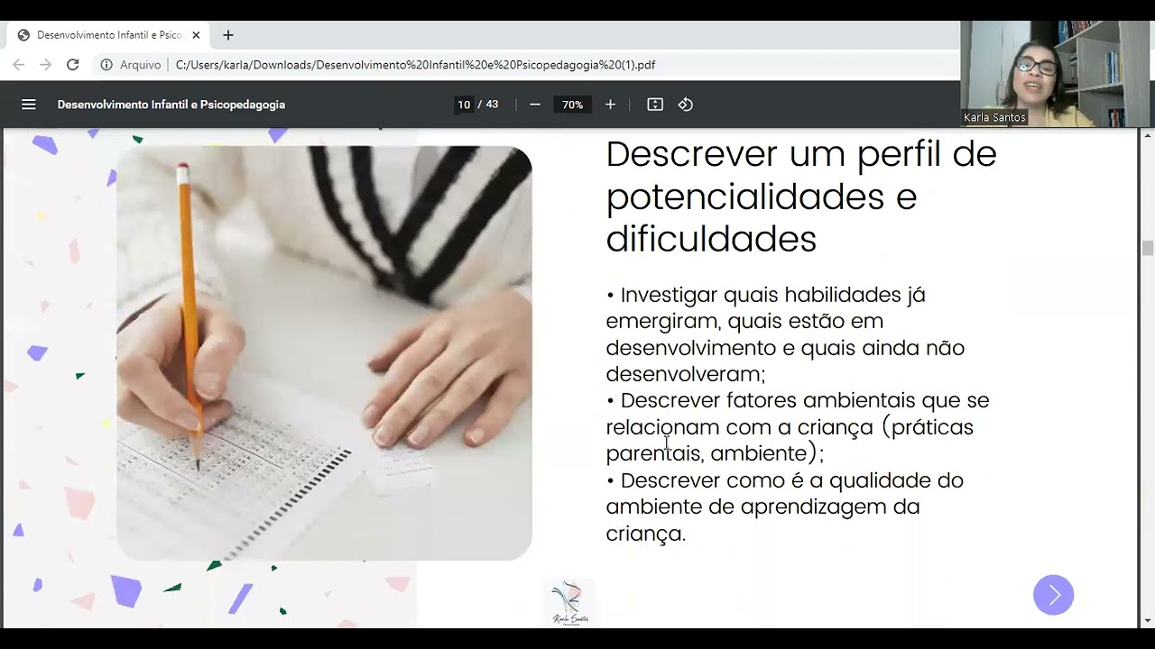 Avaliação Psicopedagógica de Crianças em Idade Pré-escolar (gravada)