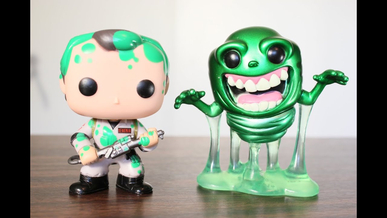 Slimed Dr. Peter Venkman & metallic Slimer SDCC 2014 exclusive Funko Pop review