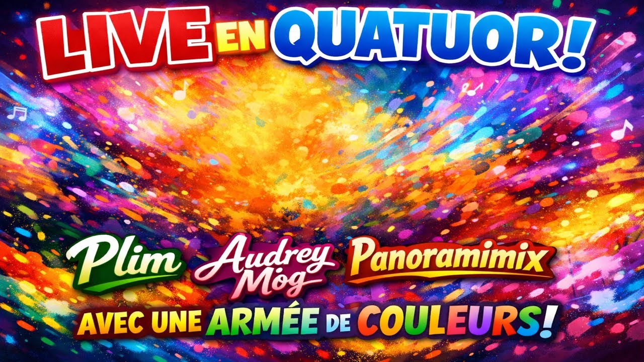 Live coloriage avec Plim, Audrey Mog et Panoramimix