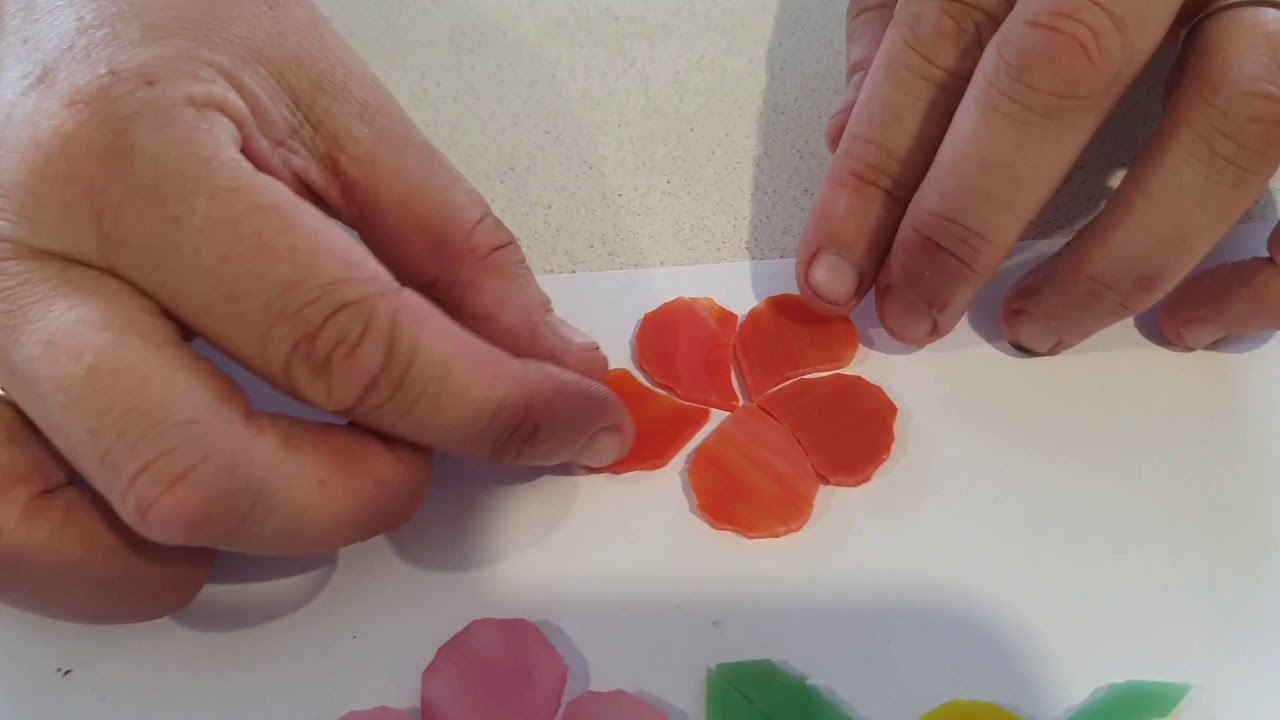 Making Stained Glass Frangipani Flowers