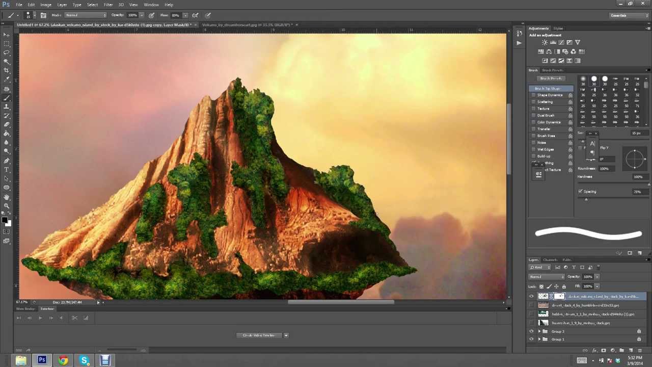 Photo Manipulation "Speed Painting" in Adobe Photoshop - Skyland by Samuel Roth Design