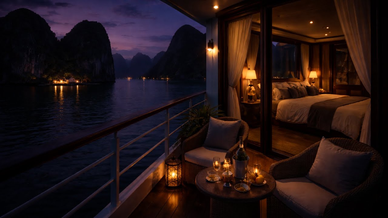 Soothing Ocean Waves 🌙 Deep Sleep & Insomnia Relief  Quiet Night on a Cruise