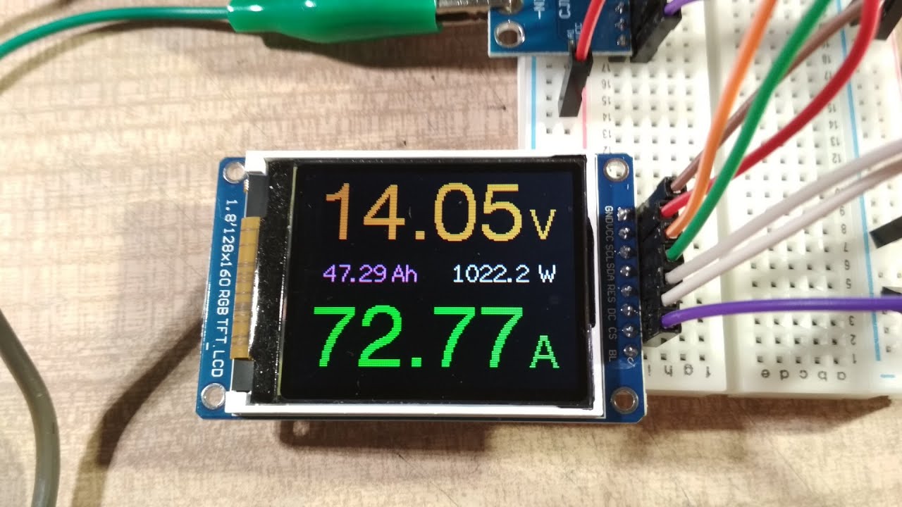 Ампервольтметр для ЛБП и других источников тока, на основе INA226, Nano V3.0 ATmega328 и 1,8  TFT ЖК