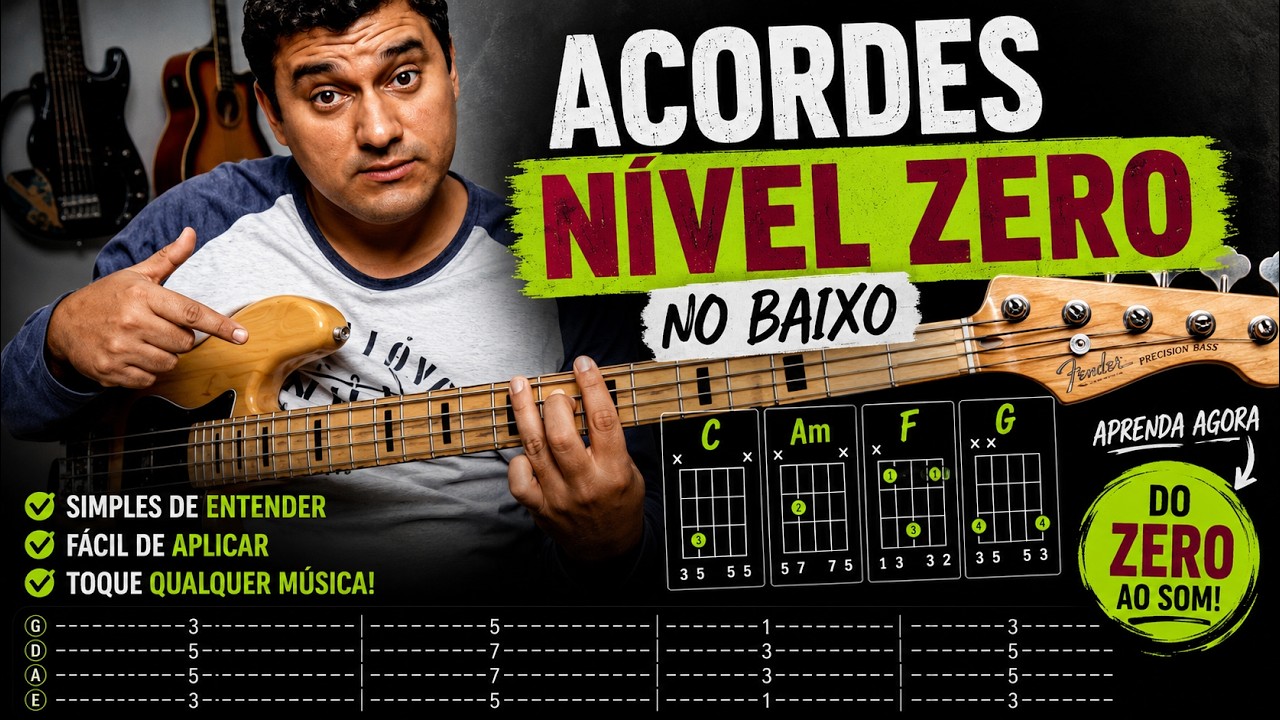 🔹 ACORDES NO BAIXO para Leigos! Aprenda da Maneira Mais Fácil!