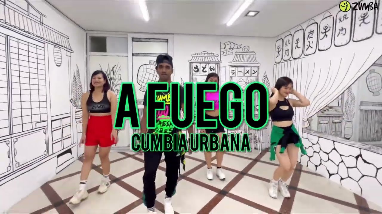 A Fuego | Cumbia Urbana | Max Pizzolante Zumba Fitness Dance Basic Rythm