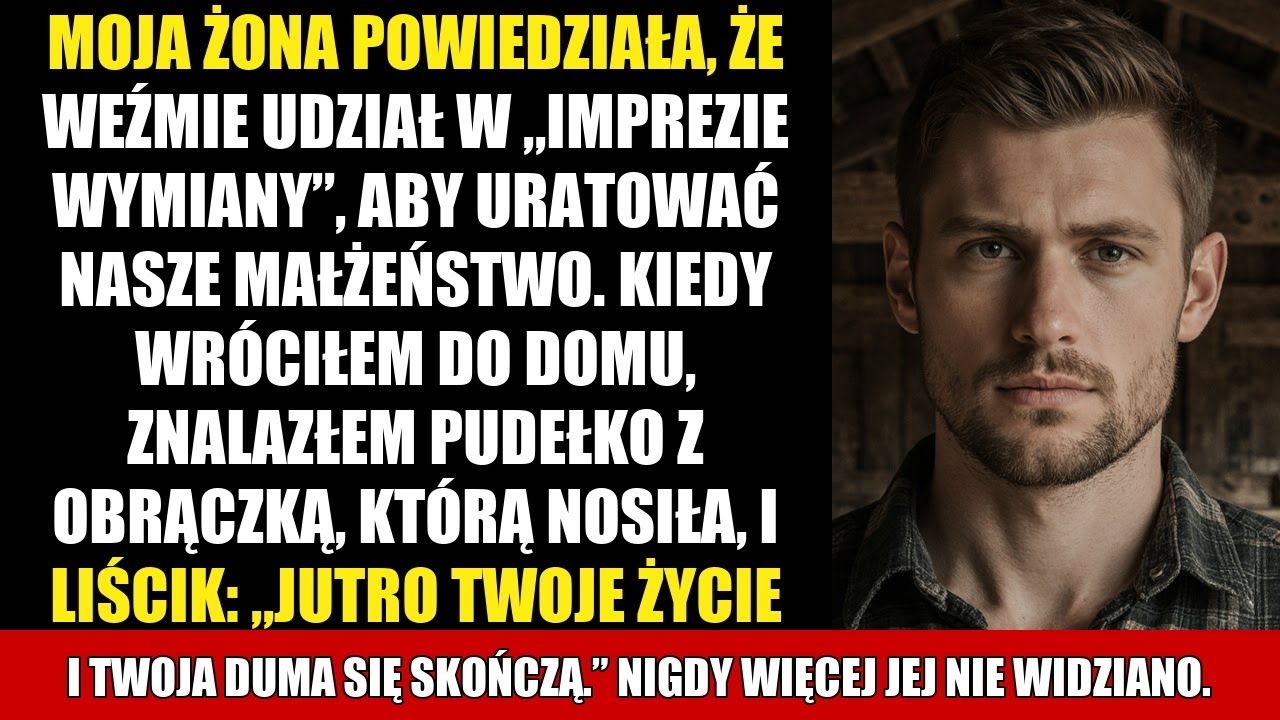 MOJA ŻONA POWIEDZIAŁA, ŻE WEŹMIE UDZIAŁ W „IMPREZIE WYMIANY”, ABY URATOWAĆ NASZE MAŁŻEŃSTWO. KIEDY..