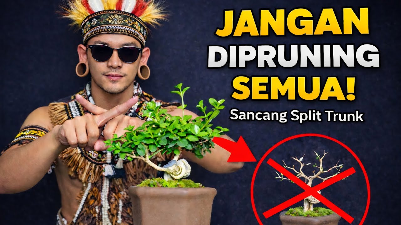 Tips Pruning Bonsai Sancang Agar Cepat Rimbun (Teknik Split Trunk)