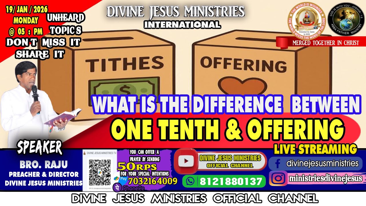 #virallivestream  What is The Differences Between One Tenth & Offerings / BRO. RAJU / LIKE JOIN LIVE