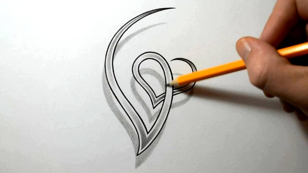 Initial G and Heart Combined Together - Letter Tattoo Design